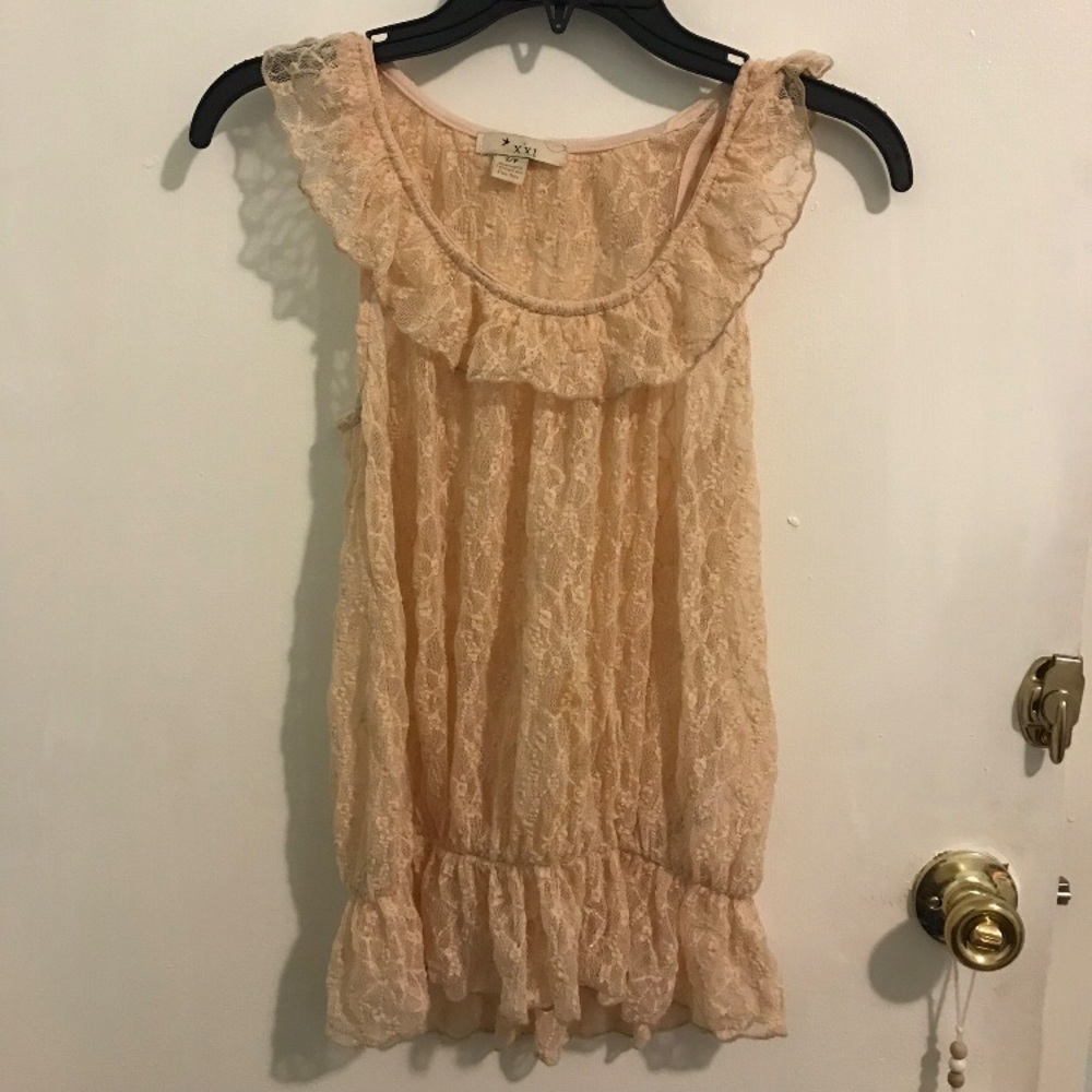 Forever 21 Blush Metallic Sleeveless Blouse - Picture 1 of 4
